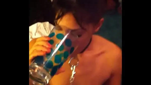 Hot Latina Girlfriend drinks piss from cup fresh Tube