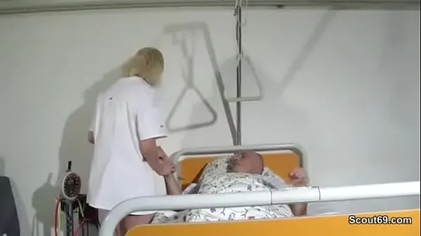 German Nurse seduce to Fuck by old Guy in Hospital who want to cum last time أنبوب جديد ساخن