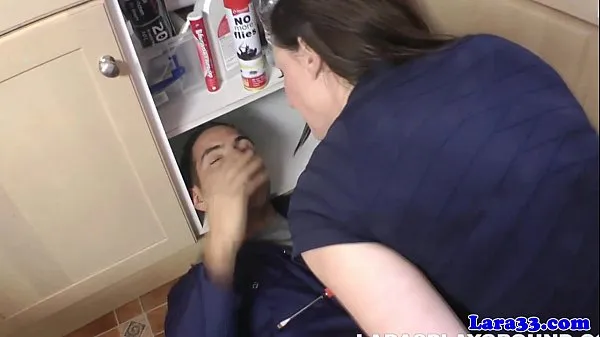 Hot Milf facialized after draining plumbers pump fresh Tube