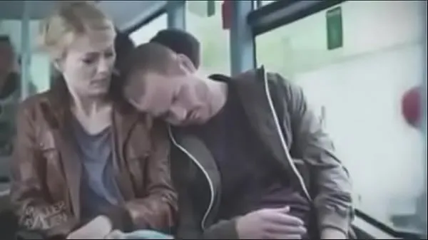 Hot blonde m. by fake sleeper on bus fresh Tube