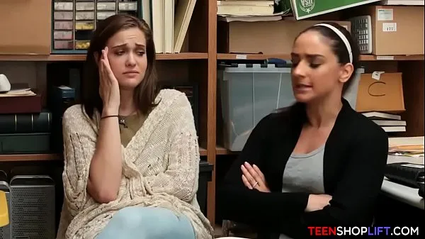 Teen shoplifts and stepmom comes in to solve the problem أنبوب جديد ساخن