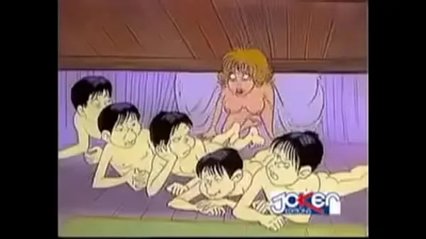 4 Men battery a girl in cartoon Tiub segar panas
