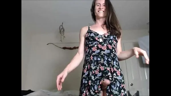 Hot Shemale in a Floral Dress Showing You Her Pretty Cock fresh Tube