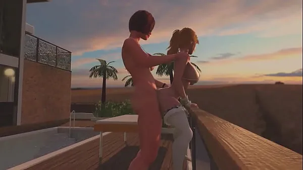 Hete Redhead Shemale fucks Blonde Tranny - Anal Sex, 3D Futanari Cartoon Porno On the Sunset verse buis