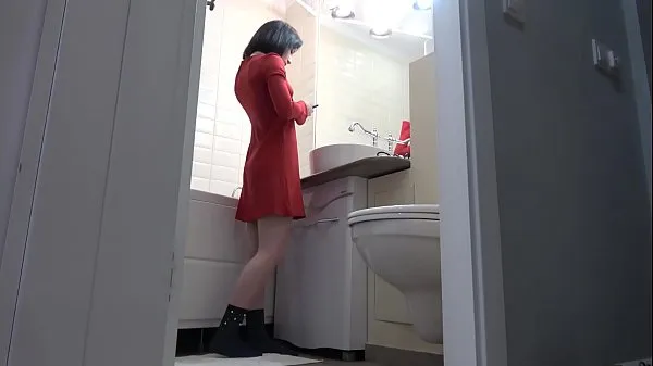 Forró Beautiful Candy Black in the bathroom - Hidden cam friss cső