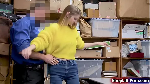 Hot Busty shoplifter is arrested by an LP officer for stealing in the officer conducts a strip search and he found the lost item inside her officer tells her that he will not call the police if she do some interesting thing to him fresh Tube