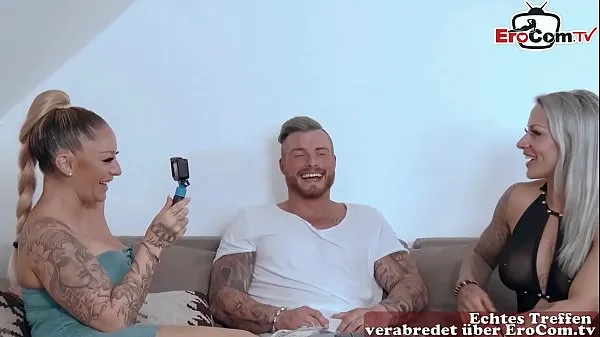 Hot German port milf at anal threesome ffm with tattoo fresh Tube
