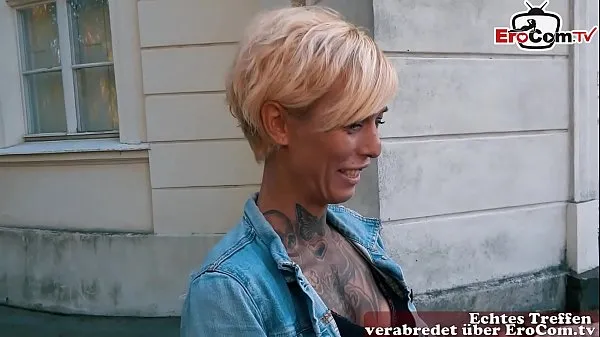 Varm German blonde skinny tattoo Milf at EroCom Date Blinddate public pick up and POV fuck färsk tub