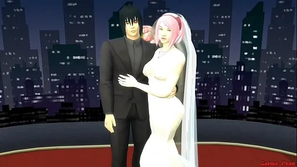 Kuuma Sakura's Wedding Part 1 Anime Hentai Netorare Newlyweds take Pictures with Eyes Covered a. Wife Silly Husband tuore putki