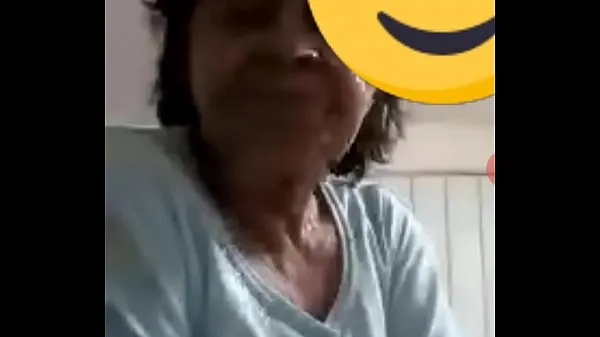 Varmt My granny can't stand the quarantine and makes me a video call frisk rør