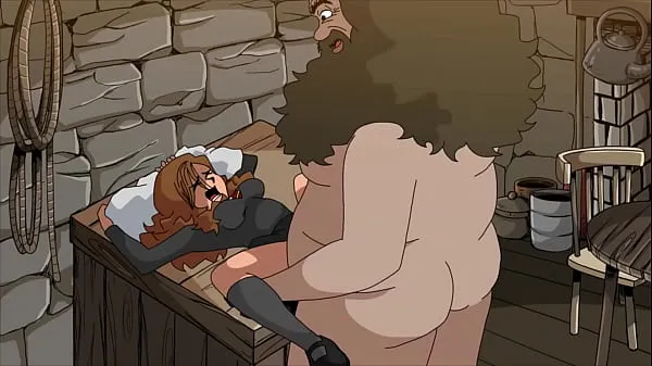 Tabung segar Fat man destroys teen pussy (Hagrid and Hermione panas