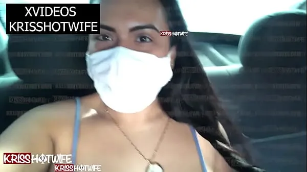 热的 Kriss Hotwife Teasing Uber's Driver and Video Calling Shows With Uber's Horn Catching Her Boobs 新鲜的管