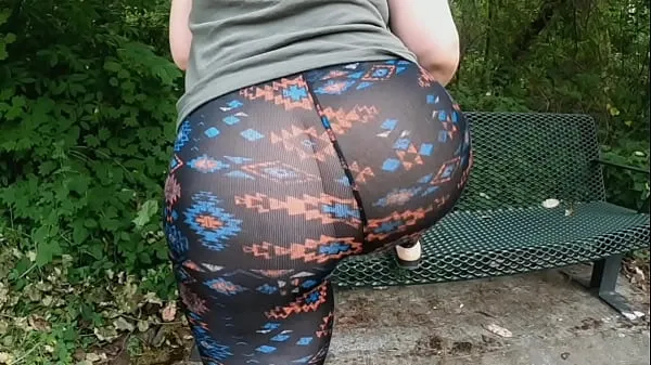 Hot Mom Huge Ass See Thru Leggings Public Trail fresh Tube