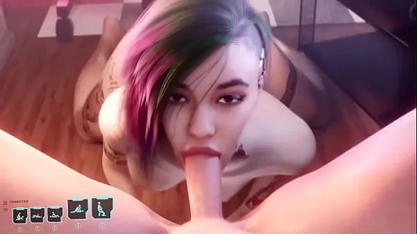 ร้อนแรง Cyberpunk 2077 Sex - Judy Alvarez does deepthroat Blowjob. GamePlay XMod's Sucks Video หลอดสด