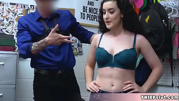 Forró Beautiful greek brunette shoplifter chick Lyra offers her perfect teenie pussy friss cső