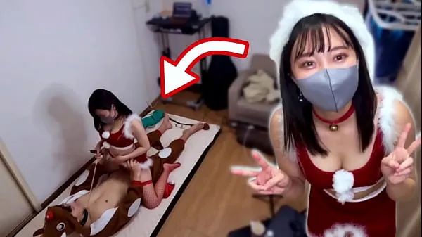 熱いShe had sex while Santa cosplay for Christmas! Reindeer man gets cowgirl like a sledge and creampie新鮮なチューブ