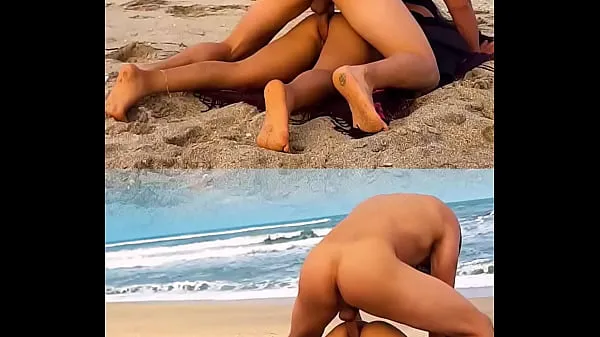 Ống nóng UNKNOWN male fucks me after showing him my ass on public beach tươi