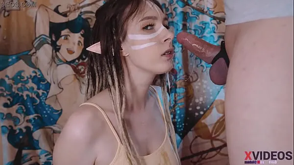 Hot Fucking the mouth of a beautiful elf girl in dreadlocks! Oral sex with a pretty girl! Cum in her mouth! Drooling blowjob and deep throat girlfriend! Facial ! Tall girl cosplays an elf ! Big boobs fresh Tube