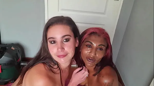 Hot Mixed race LESBIANS covering up each others faces with SALIVA as well as sharing sloppy tongue kisses fresh Tube