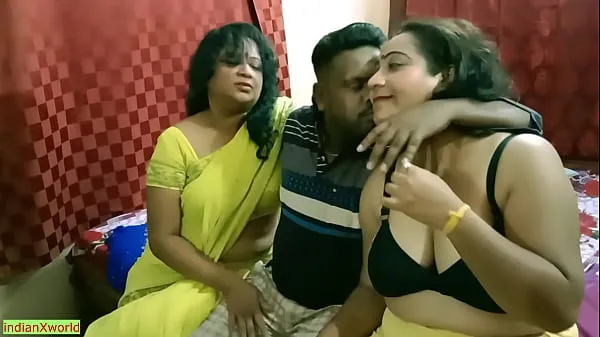 Hete Indian Bengali boy getting scared to fuck two milf bhabhi !! Best erotic threesome sex verse buis