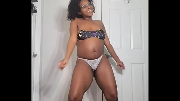 Sıcak Big Belly Sexy Dance Ebony taze Tüp