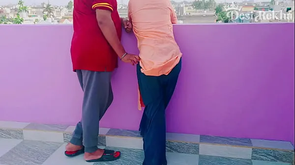 गरम Outdoor terrace sex with sister-in-law | doggy style hard fuck hindi audio ताज़ा ट्यूब