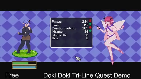 Doki Doki Tri-Line Quest Demo Tiub segar panas