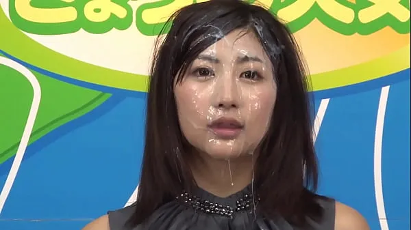 Varm News Announcer BUKKAKE, Japanese, censored, second girl färsk tub
