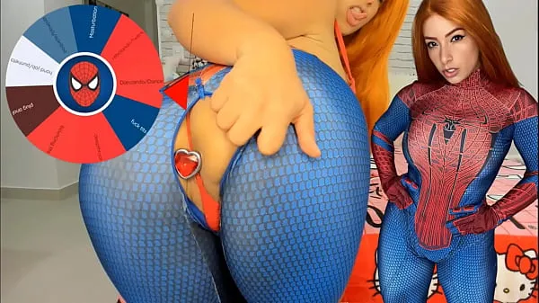 Hete TRY NOT TO CUM challenge with Mary Jane cosplay teasing and showing her asshole verse buis