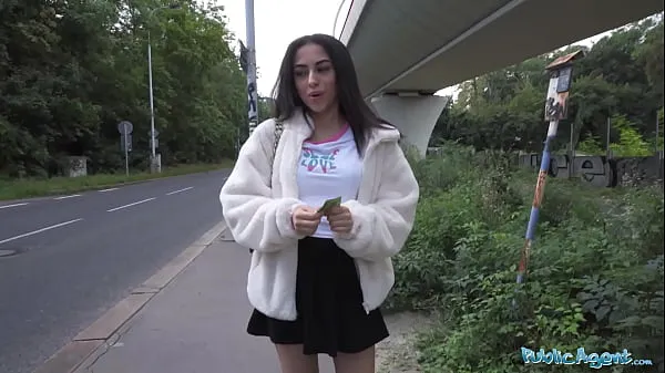 Hot Public Agent - Pretty British Brunette Teen Sucks and Fucks big cock outside after nearly getting run over by a runaway Fake Taxi fresh Tube