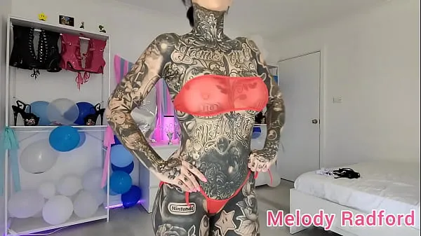 Ống nóng Sheer Black and Red Skimpy Micro Bikini try on Melody Radford tươi