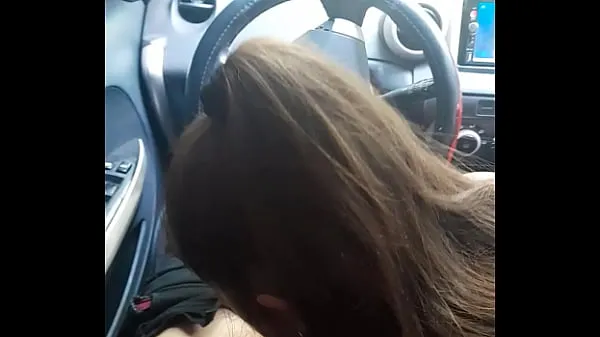 Ζεστό oral in the car φρέσκο ​​σωλήνα