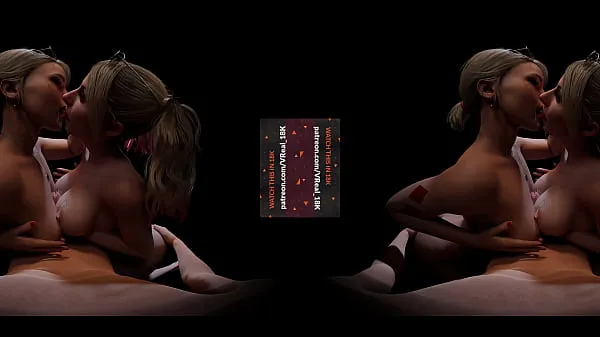 Kuuma VReal 18K Double Titfuck with Cum Dirty Tongue Kiss - CGI, 3D, threesome, FFM, Featuring Harley Quinn and Alexa tuore putki