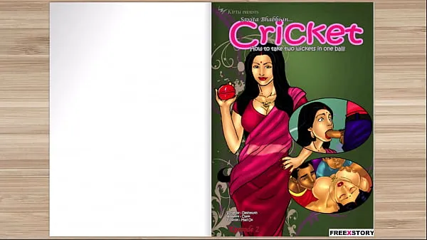 Vroča Savita Bhabhi Episode two The Cricket How to take two wickets in one ball with voice over in English sveža cev