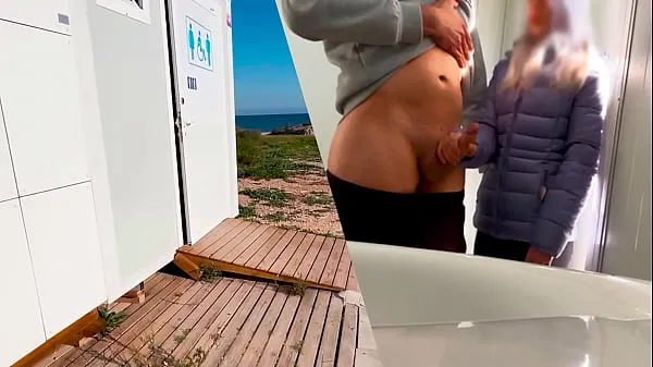 Hot I surprise a girl who catches me jerking off in a public bathroom on the beach and helps me finish cumming fresh Tube