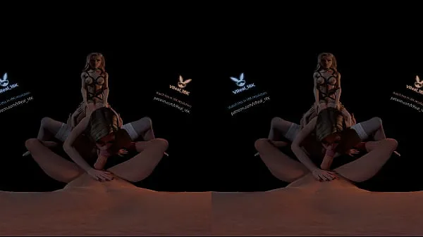 Hete VReal 18K Spitroast FFFM orgy groupsex with orgasm and stocking, reverse gangbang, 3D CGI render verse buis