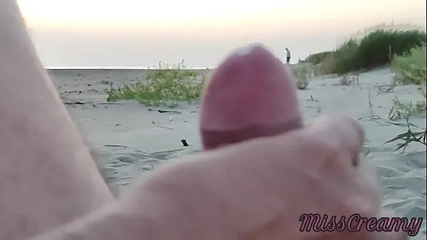 Hot French teacher amateur handjob on public beach with cumshot Extreme sex in front of strangers - MissCreamy fresh Tube