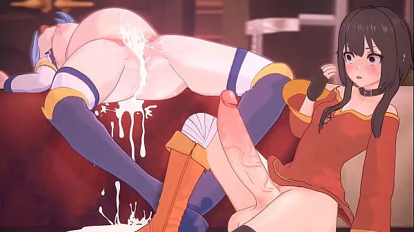 Sıcak Aqua Gets Pounded (KonoSuba Futa Animation taze Tüp