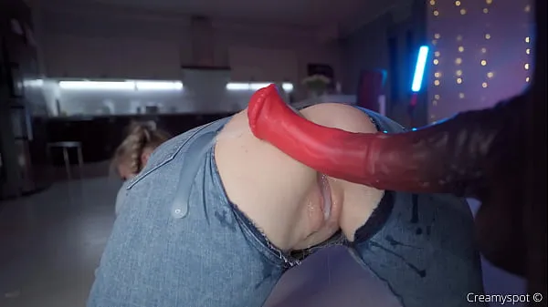 Hot Big Ass Teen in Ripped Jeans Gets Multiply Loads from Northosaur Dildo fresh Tube