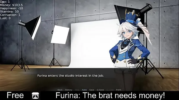 Hot Furina: The brat needs money! (free game itchio) Visual Novel, Role Playing fresh Tube
