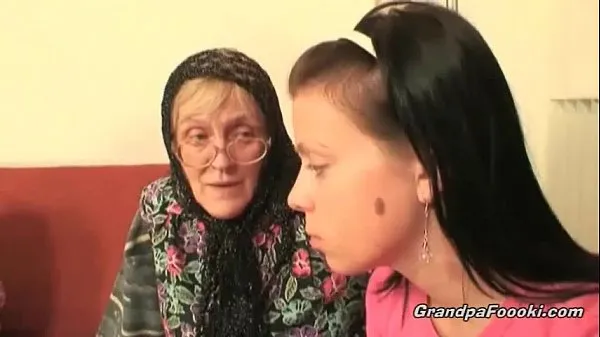Hot Hot babe helps granny to sucks a cock fresh Tube