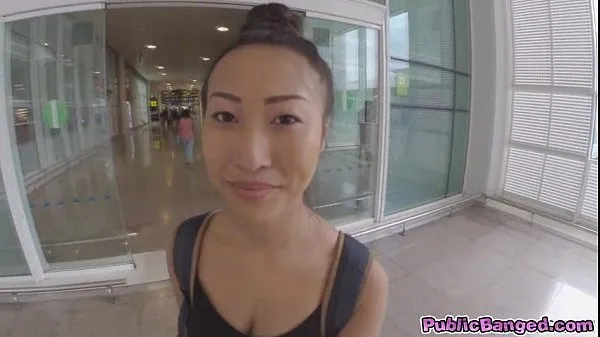 Gorąca Big titted asian Sharon Lee fucked in public airport parking lot świeża tuba
