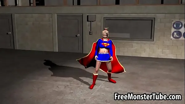 Forró Foxy 3D cartoon Supergirl riding a rock hard cock friss cső